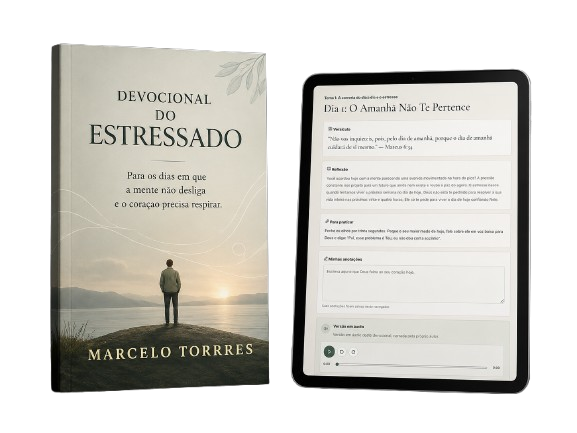 Mockup completo do livro digital Devocional do Estressado
